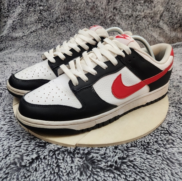 Nike Dunk Low Retro Red Swoosh Panda Shoes Men's Size 9 - Picture 4 of 9